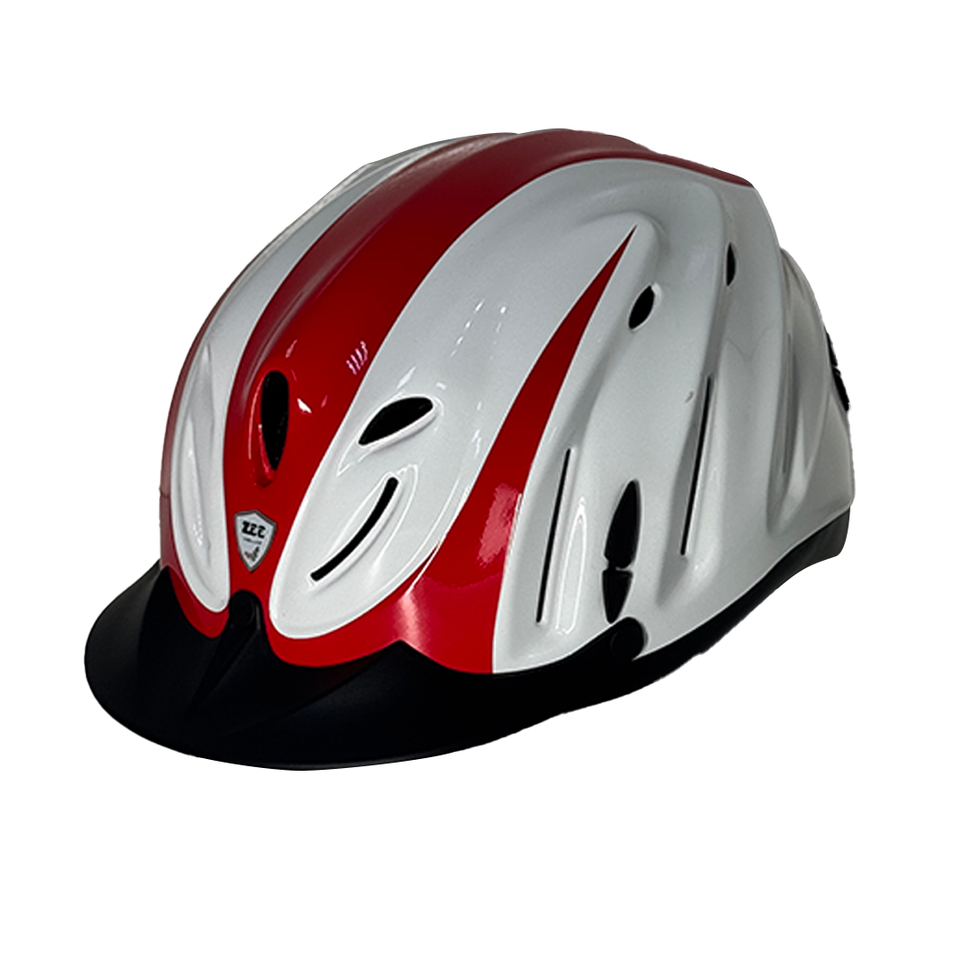 Racing Stripe Riding Helmet (Red/White)