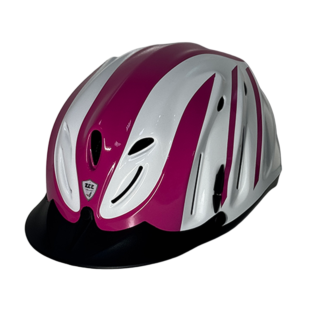 Racing Stripe Riding Helmet (Pink/White)