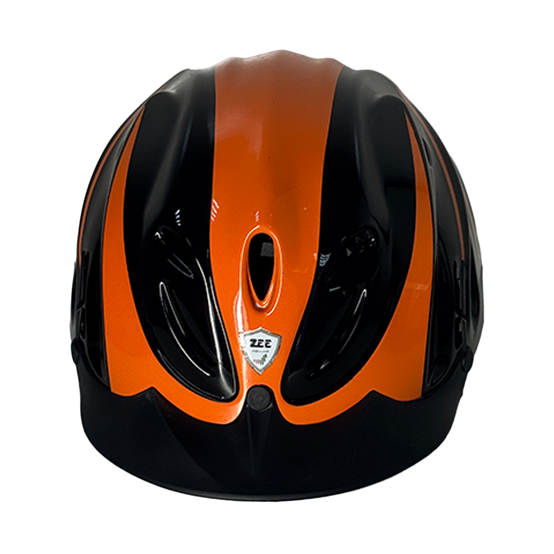 Racing Stripe Riding Helmet (Orange/Black)