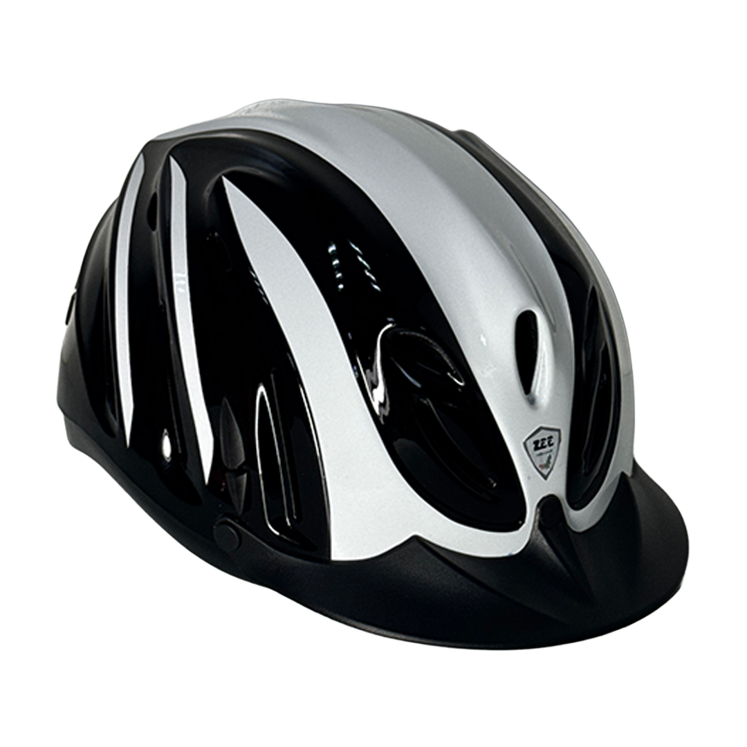 Racing Stripe Riding Helmet (Black/White)